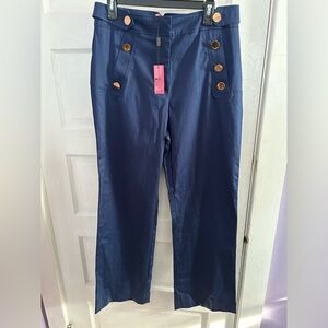 ZARA Basic By Soini Navy Blue Dress Pants Sailor Pants Size 12 NWT